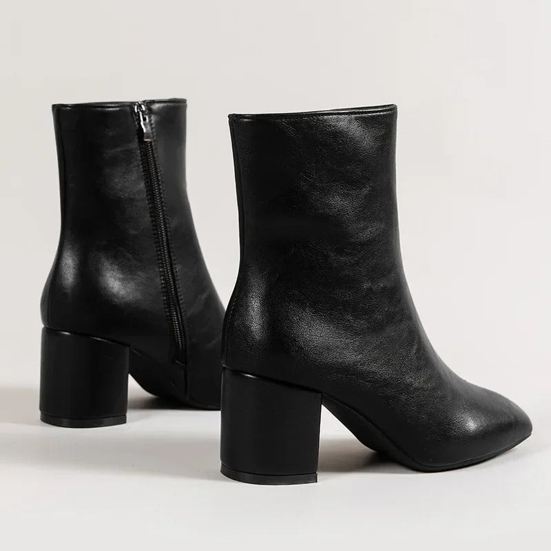Trendy Elegant Women's Ankle Boots with Block Heel
