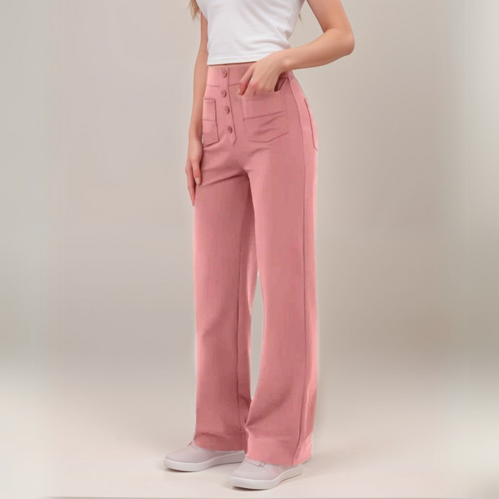 Elsa | Pantalon sculptant tendance taille haute élastique