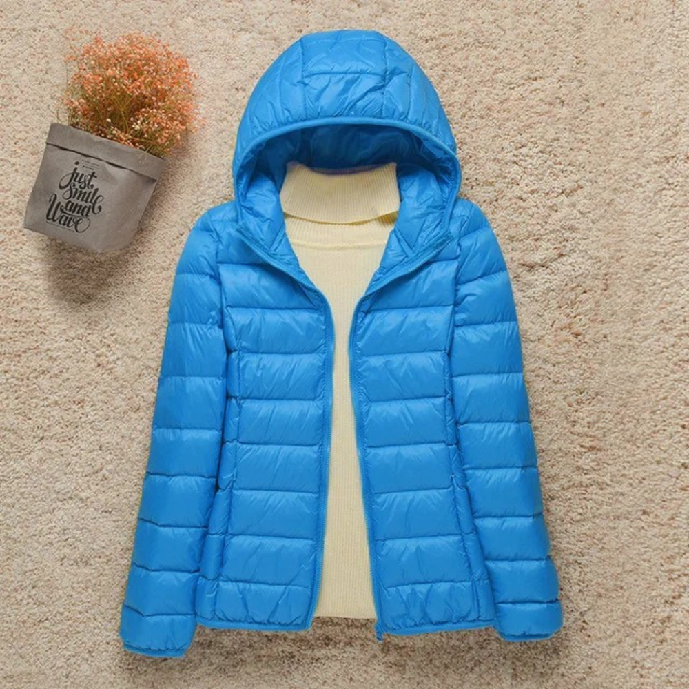 Warm Lightweight Quilted Women's Jacket With Hood