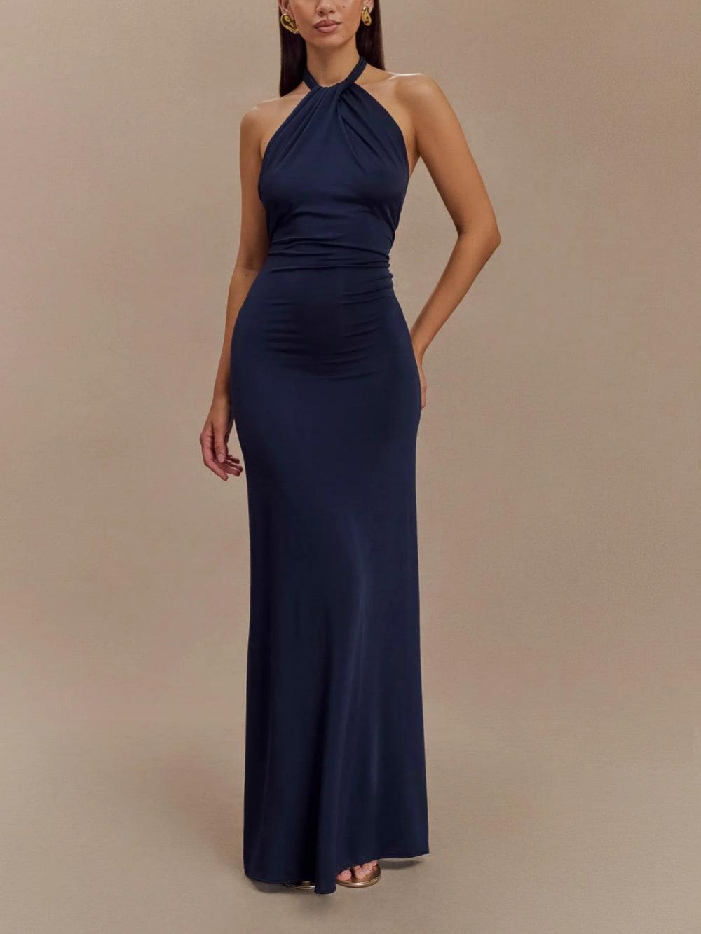 Stijlvolle Bodycon Gala Maxi Jurk voor Dames met Halterhals