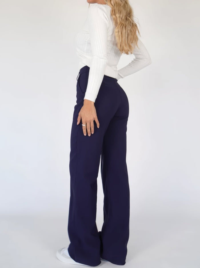 Hoge Taille Dames Pantalon met Rechte Pasvorm