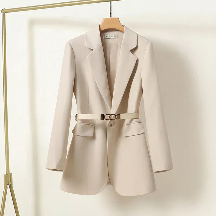 Elegante Slim Fit Blazer met Revers en Knoopsluiting voor Dames