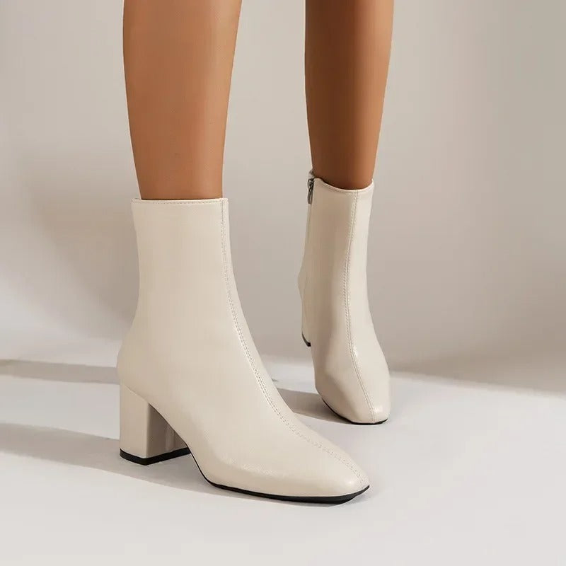 Trendy Elegant Women's Ankle Boots with Block Heel