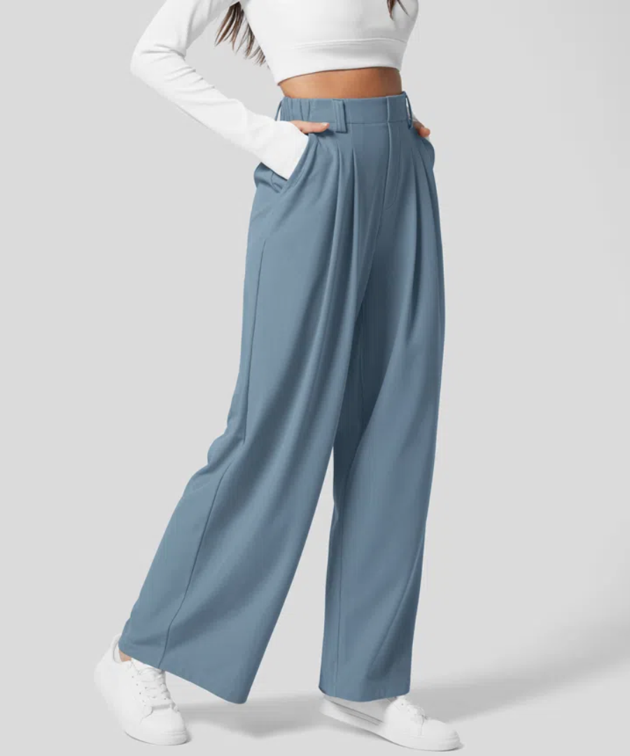 Dewi | Elegant Elastic High-Waist Pants