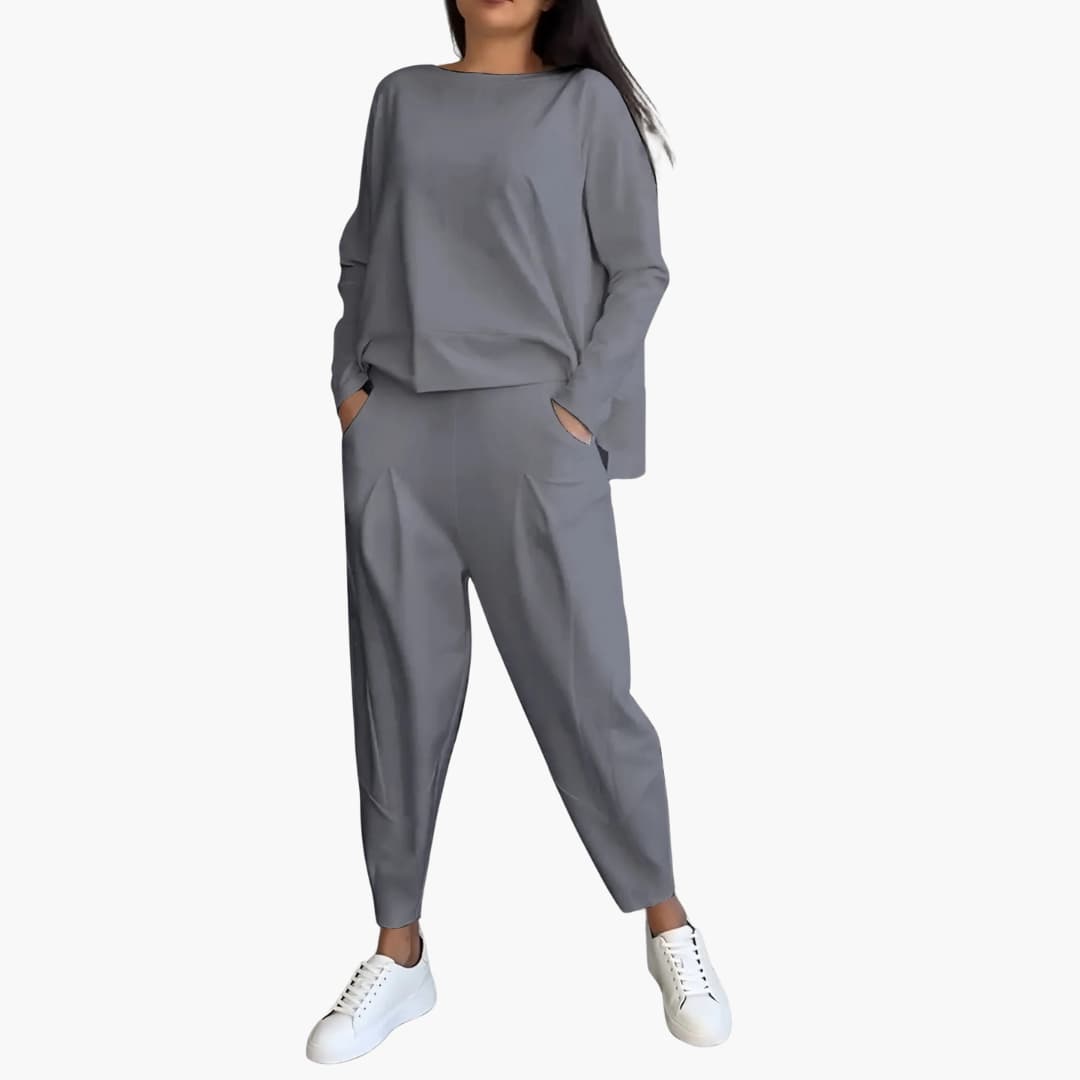 Loungewear Set 2-Delig voor Vrouwen met Losse Trui en Broek met Zakken