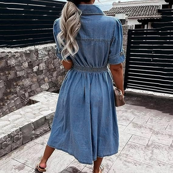 Ashley | Robe en jean durable avec coupe intemporelle