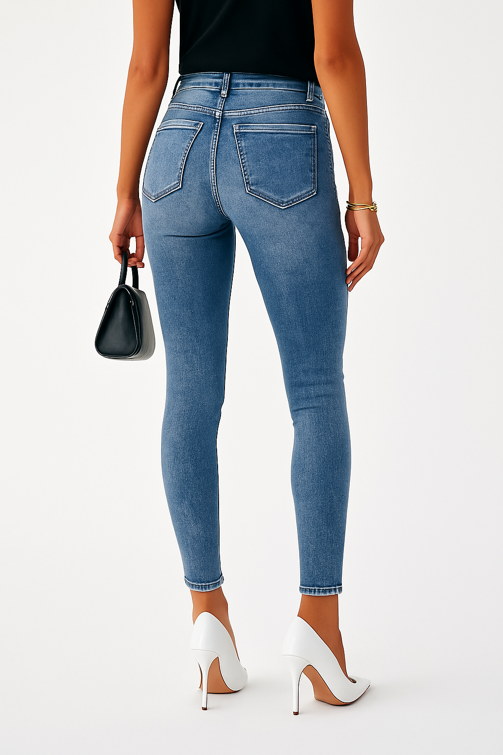 Moderne Stijlvolle Dames Jeans Met Slim Fit Pasvorm