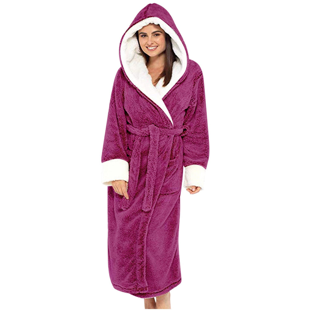 Peignoir Doux en Polaire pour Femme avec Capuche