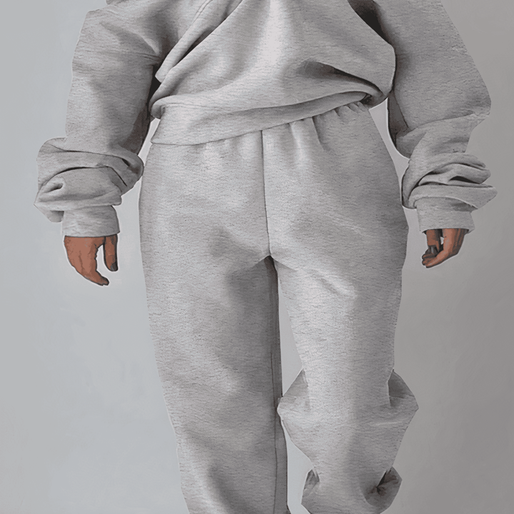 Comfortable Women's Tracksuit Set with Half Zip Sweater and Pants