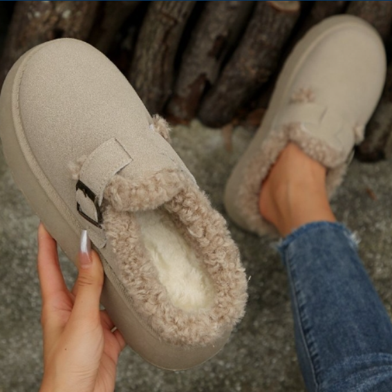 Stijlvolle Warme Dames Pantoffels Met Bont