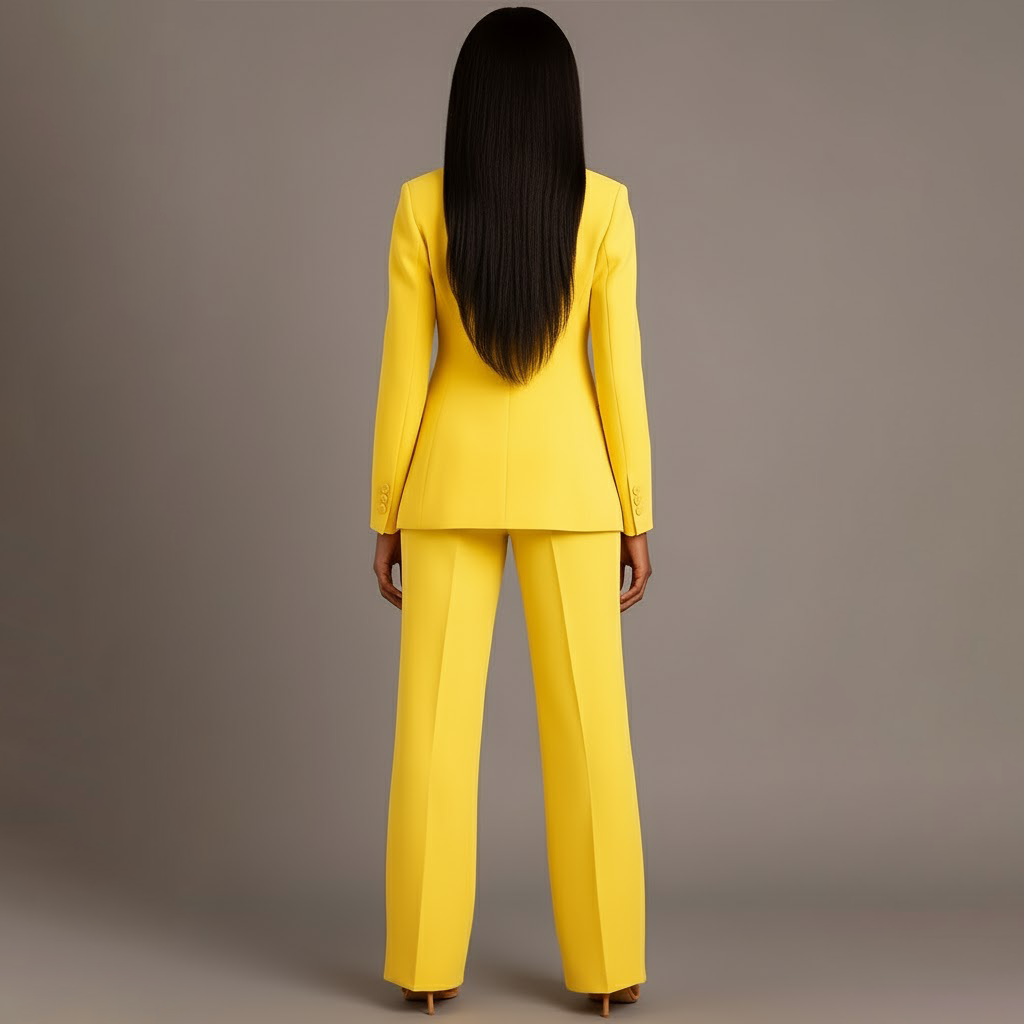 Women's Luxury Tailored Blazer Set With Straight Pants