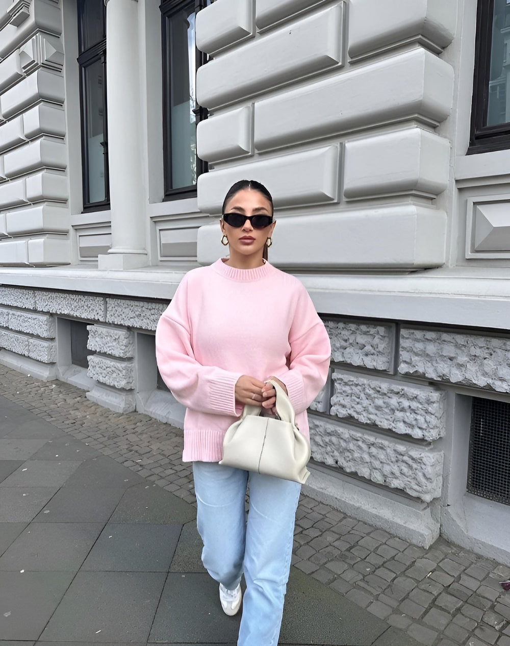Julia | Trendy Pink Oversized Sweater