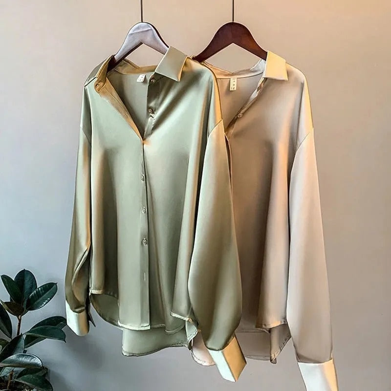 Blouse Luxe Femme avec Manches Longues