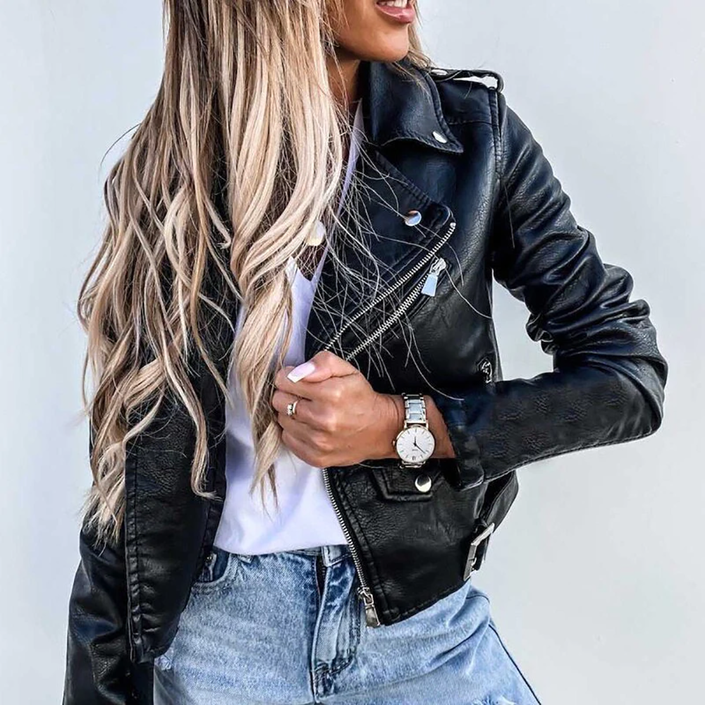 Miriam | Blouson motard classique en cuir