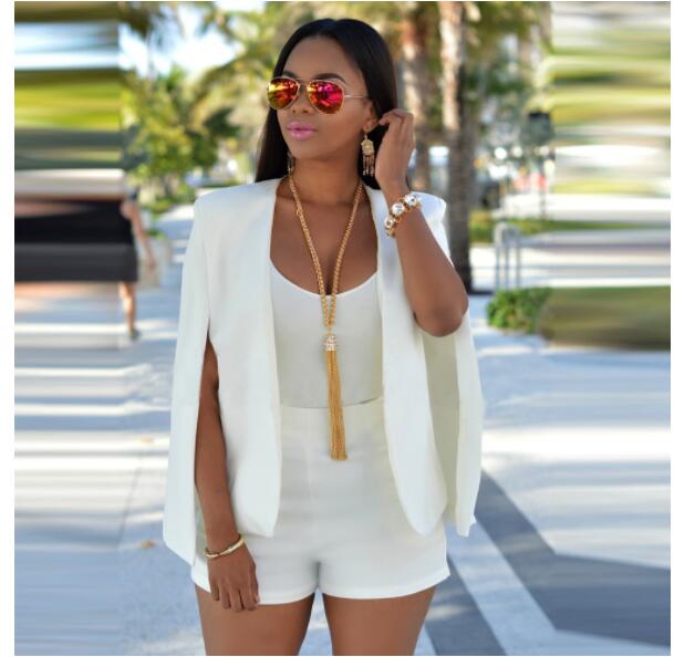 Dames Cape Blazer met Splitmouwen en Open Voorkant