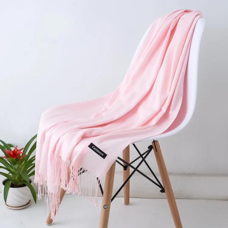 Écharpe en cachemire chaude et luxueuse avec franges