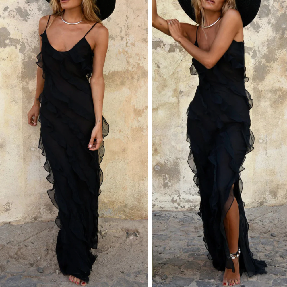 Orseline | Robe de gala maxi romantique à volants