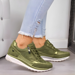 Baskets légères avec détail zippé et mesh pour femmes