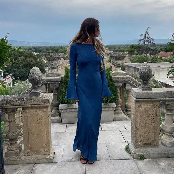 Elegante Comfortabele Dames Maxi Jurk met Lange Mouwen