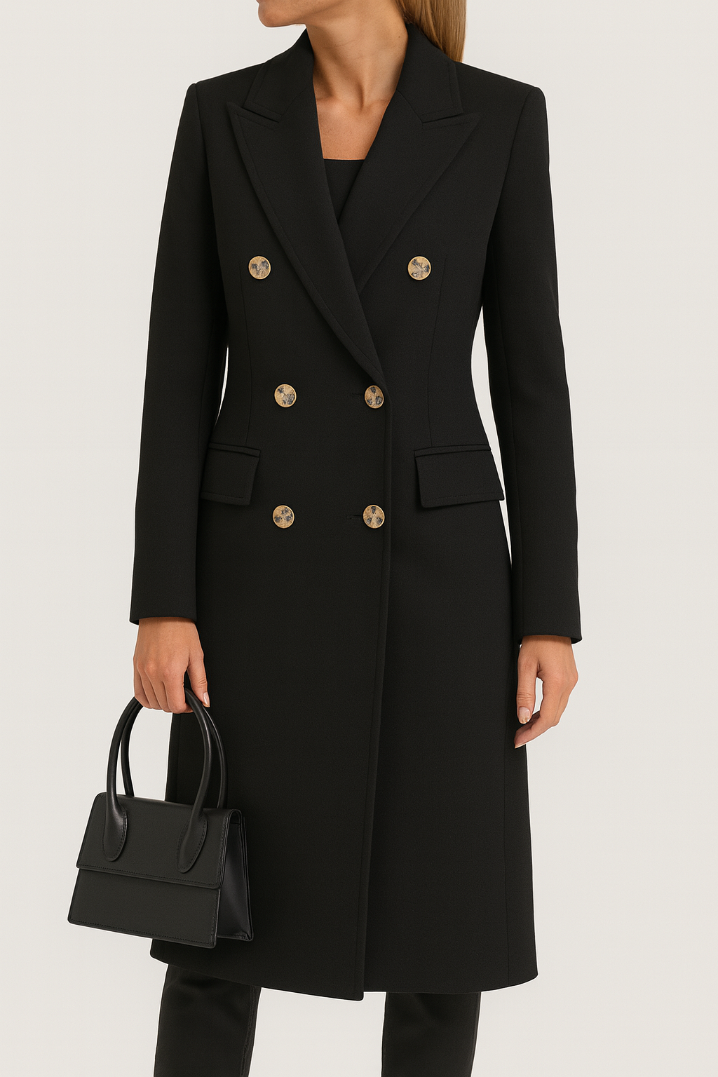 Luxe Dames Trenchcoat Winterjas met Dubbele Knopen