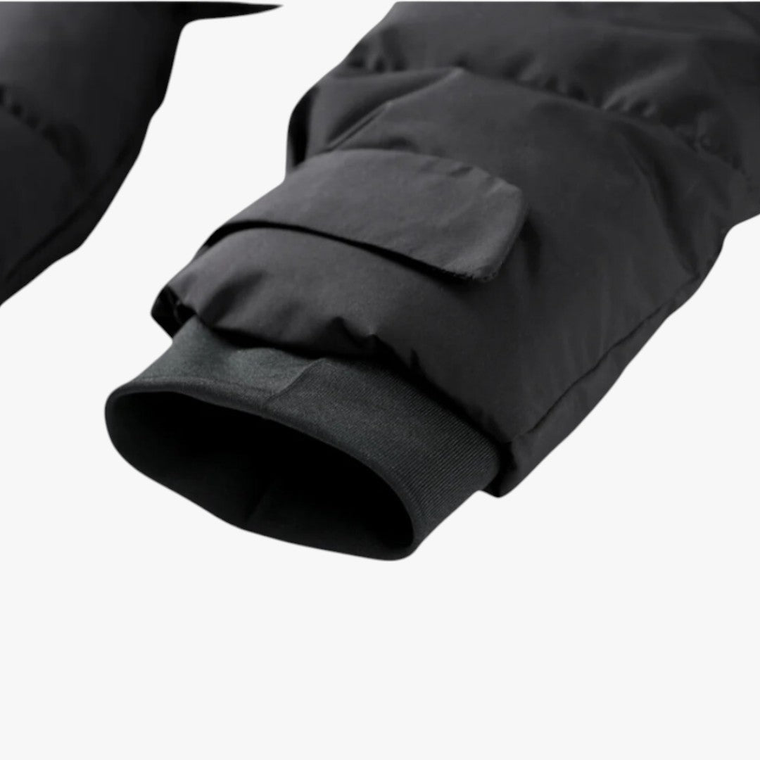 Zwarte Winterse Gewatteerde Dames Puffer Jas met Ceintuur