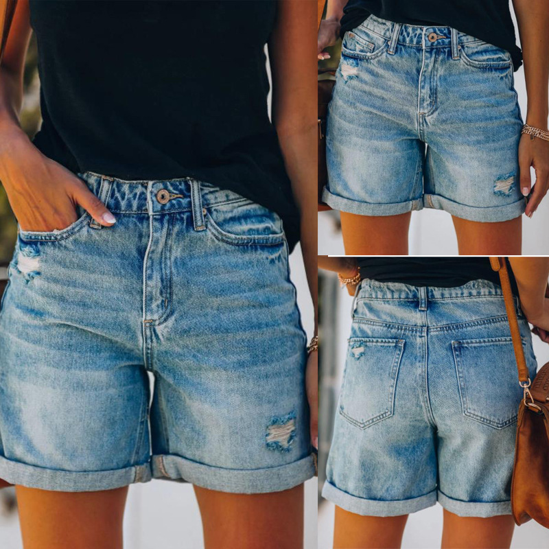 Comfortabel licht dames denim short