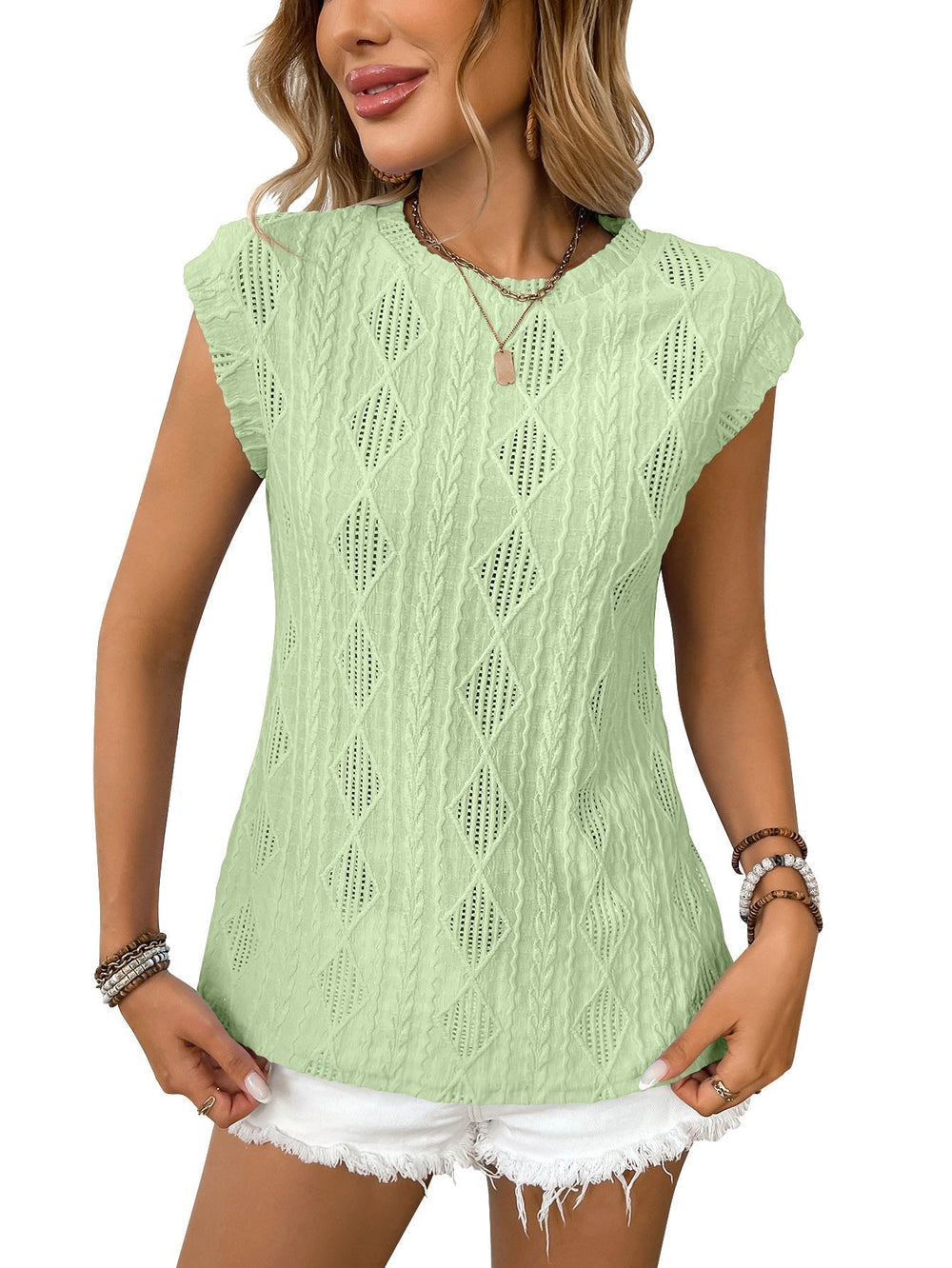 Dames Elegante Knit Top met Kabelstructuur en Losse Pasvorm