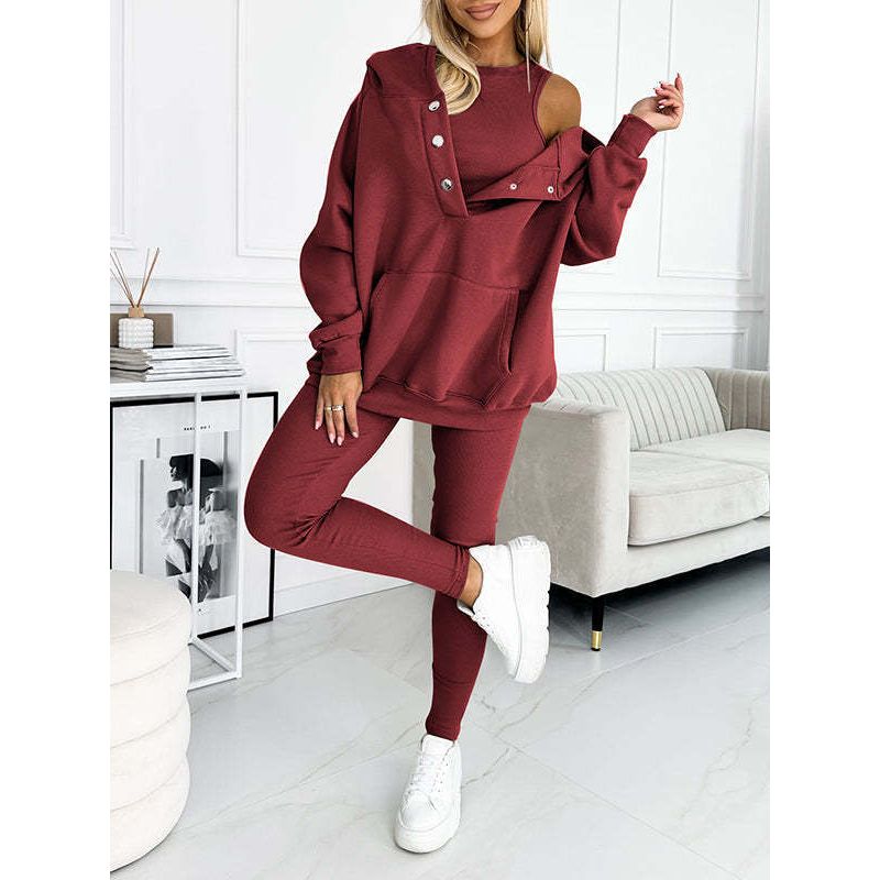 Oversized Dames 3-Delige Loungewear Set met Hoodie