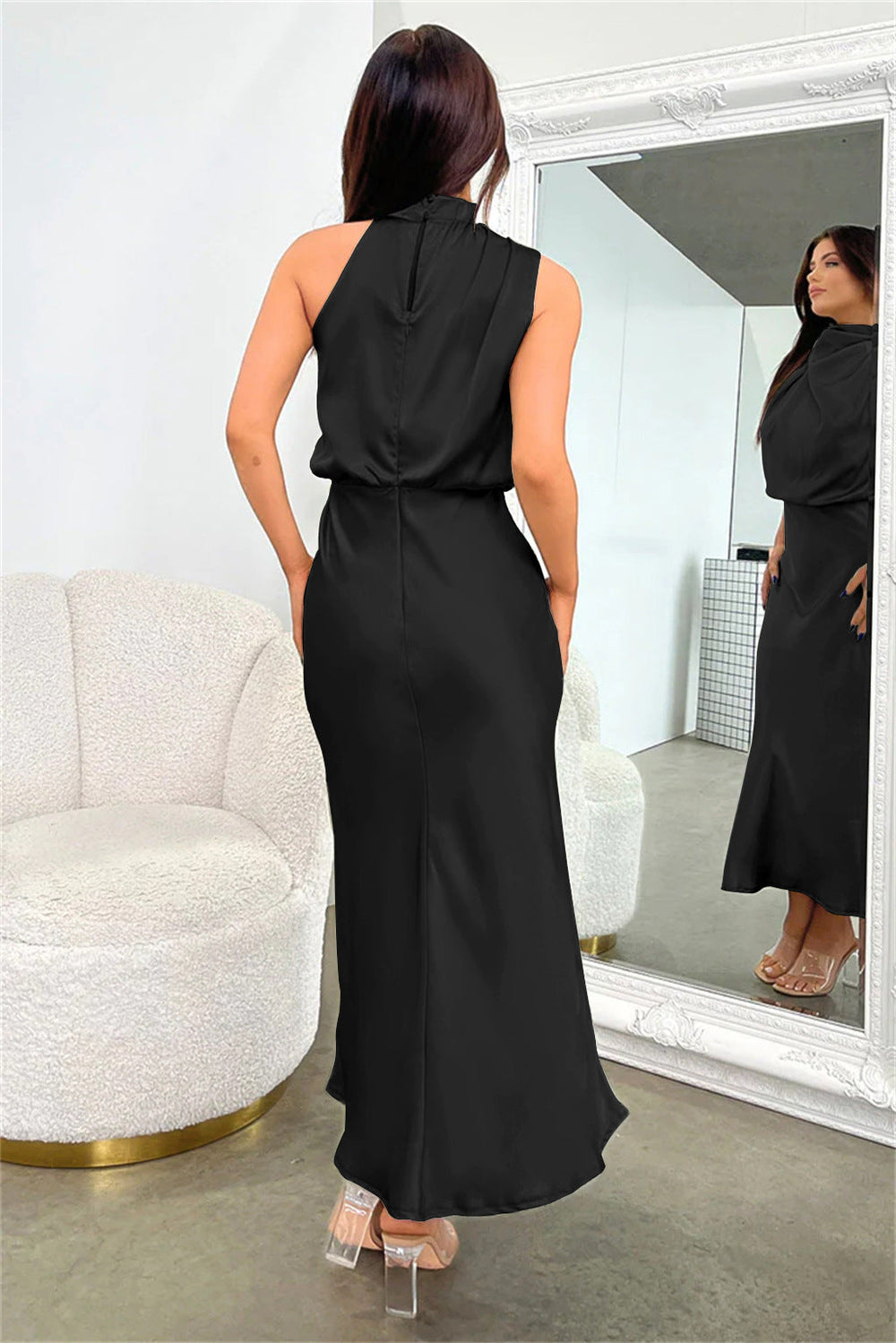 Lorna | Satin Halter Dress