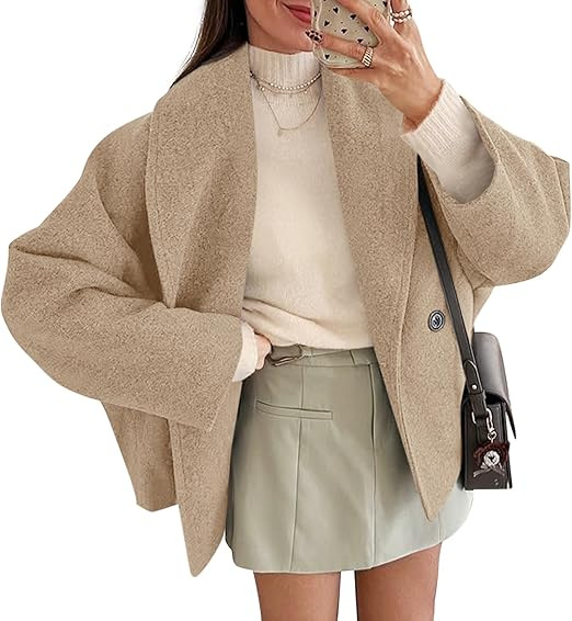 Chique Oversized Dames Mantel Jas met Sjaalkraag