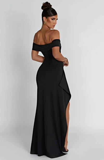 Farfalla | Robe de Gala Bardot Soirée avec Fente de Luxe