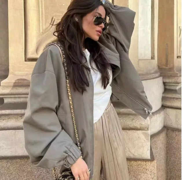 Lichtgewicht Oversized Dames Bomberjack met Rits