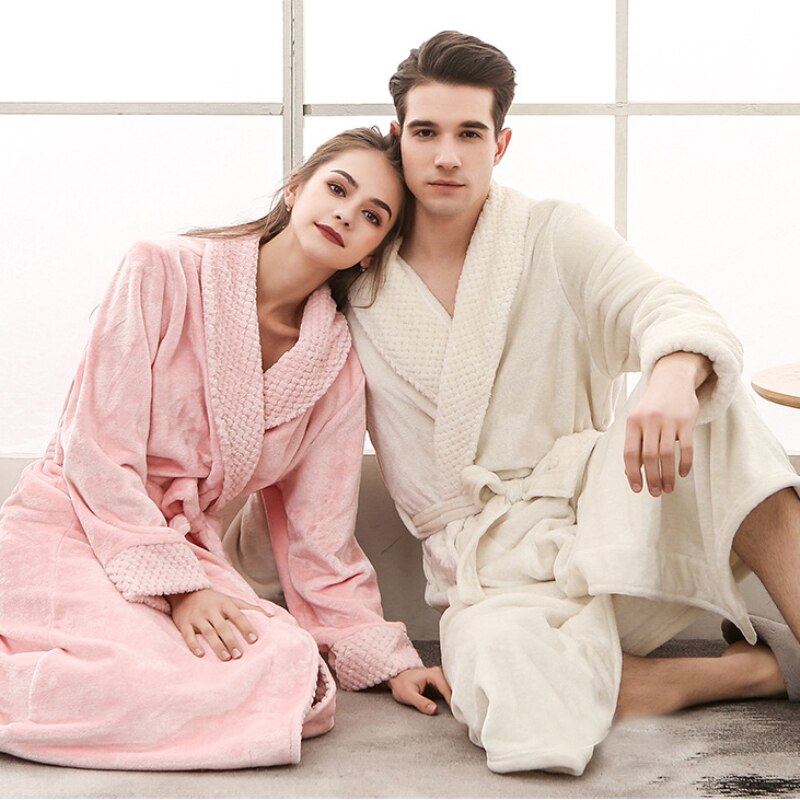 Peignoir Teddy Unisexe Confortable avec Ceinture et Poches
