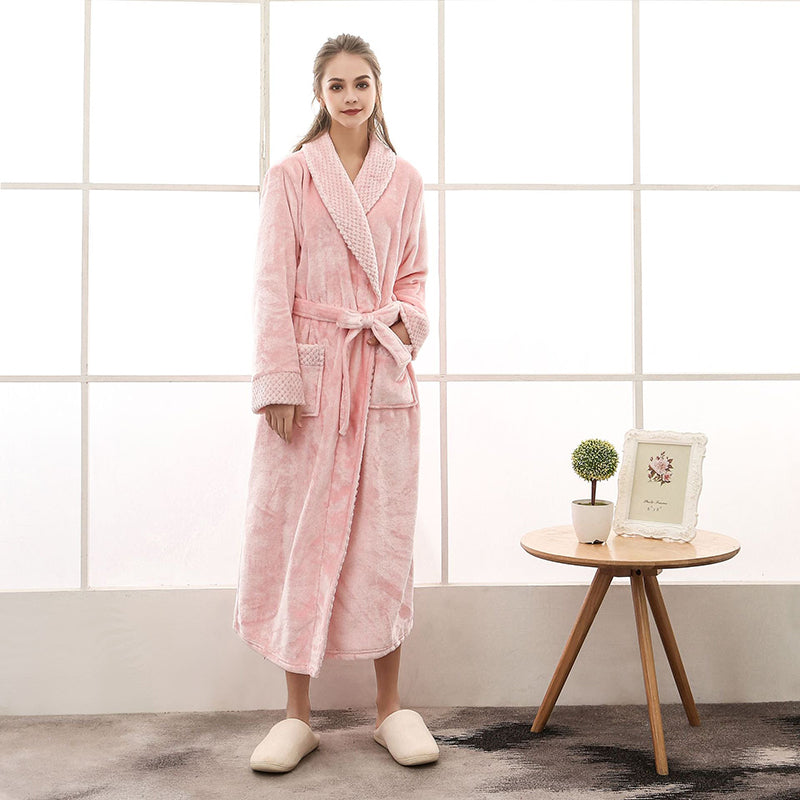 Peignoir Teddy Unisexe Confortable avec Ceinture et Poches