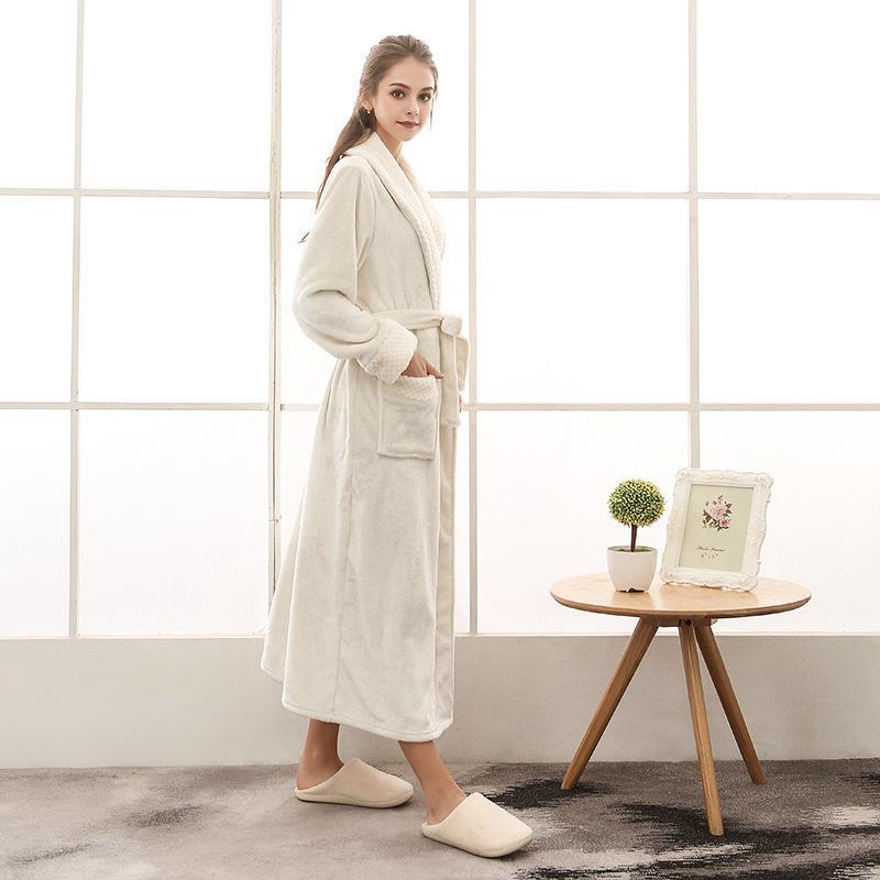 Peignoir Teddy Unisexe Confortable avec Ceinture et Poches