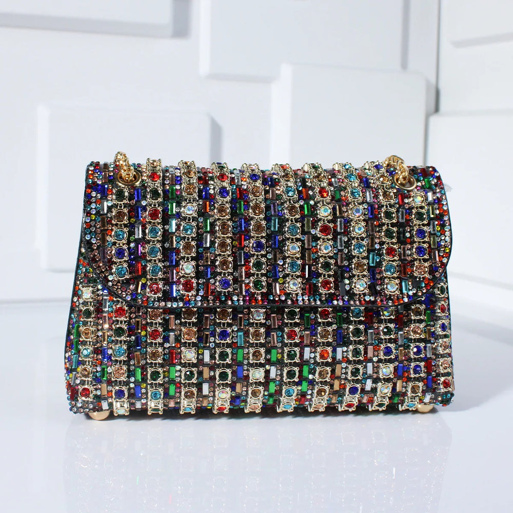 Tadea | Statement Shoulder Bag with Rhinestone Mosaic