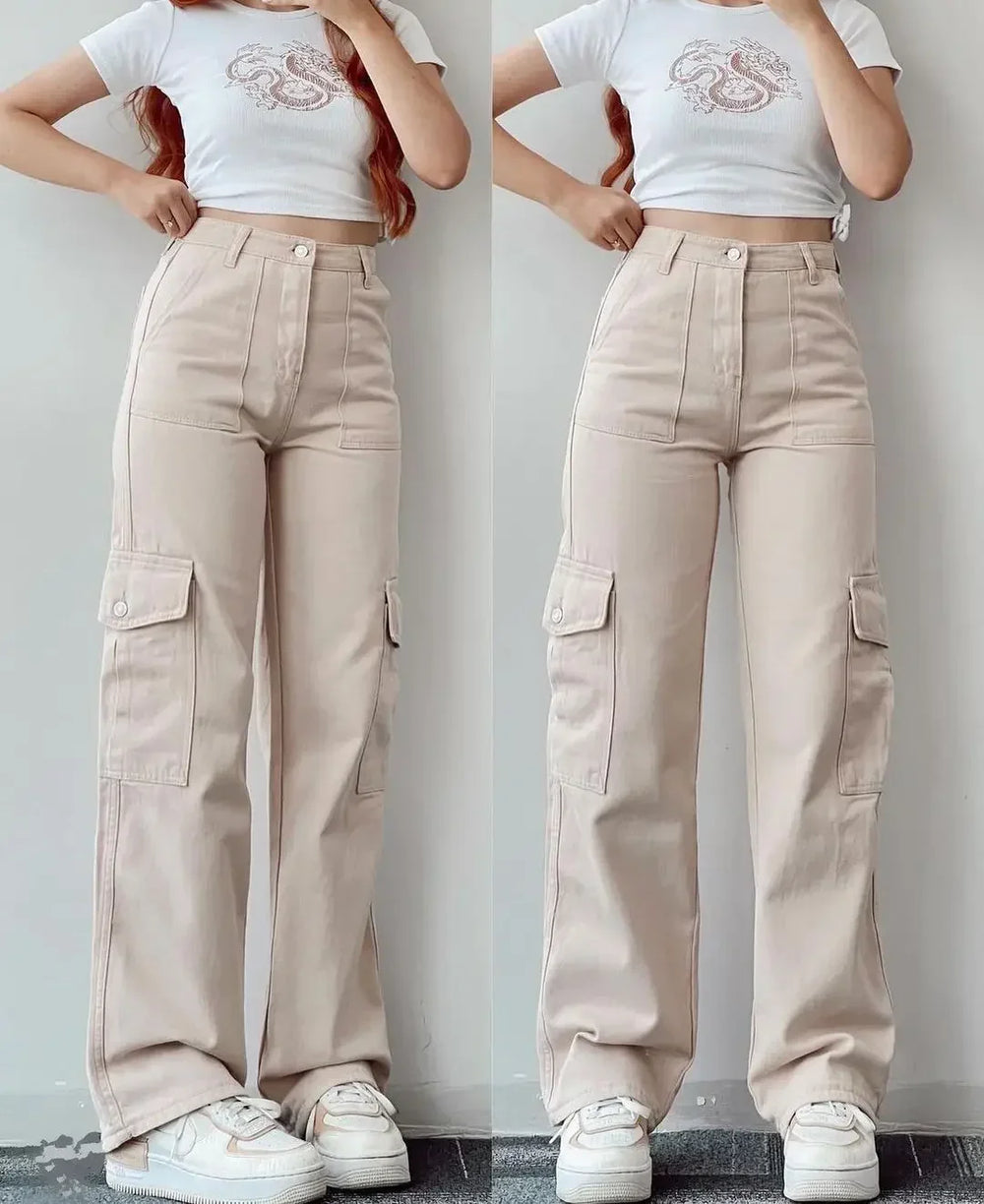 Perfect High Waist Cargo Jeans | Comfortable Fit