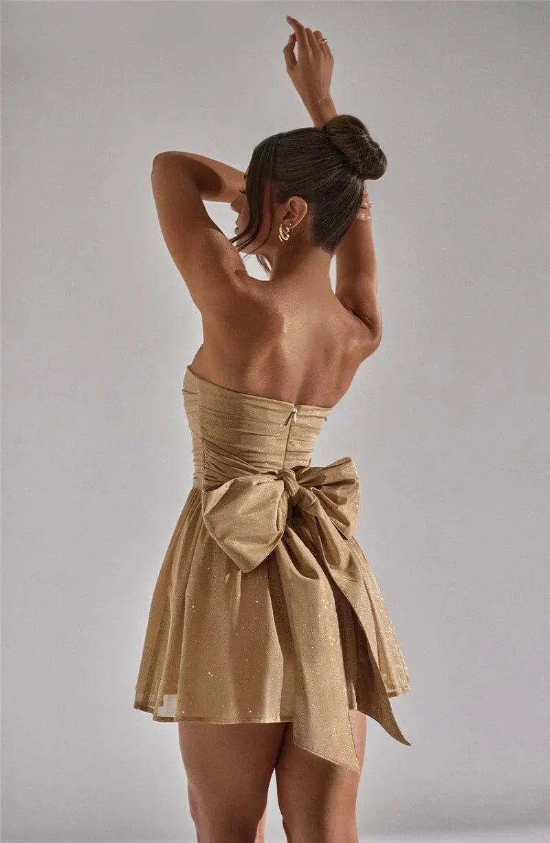 Lien | Strapless Glitter Jurk