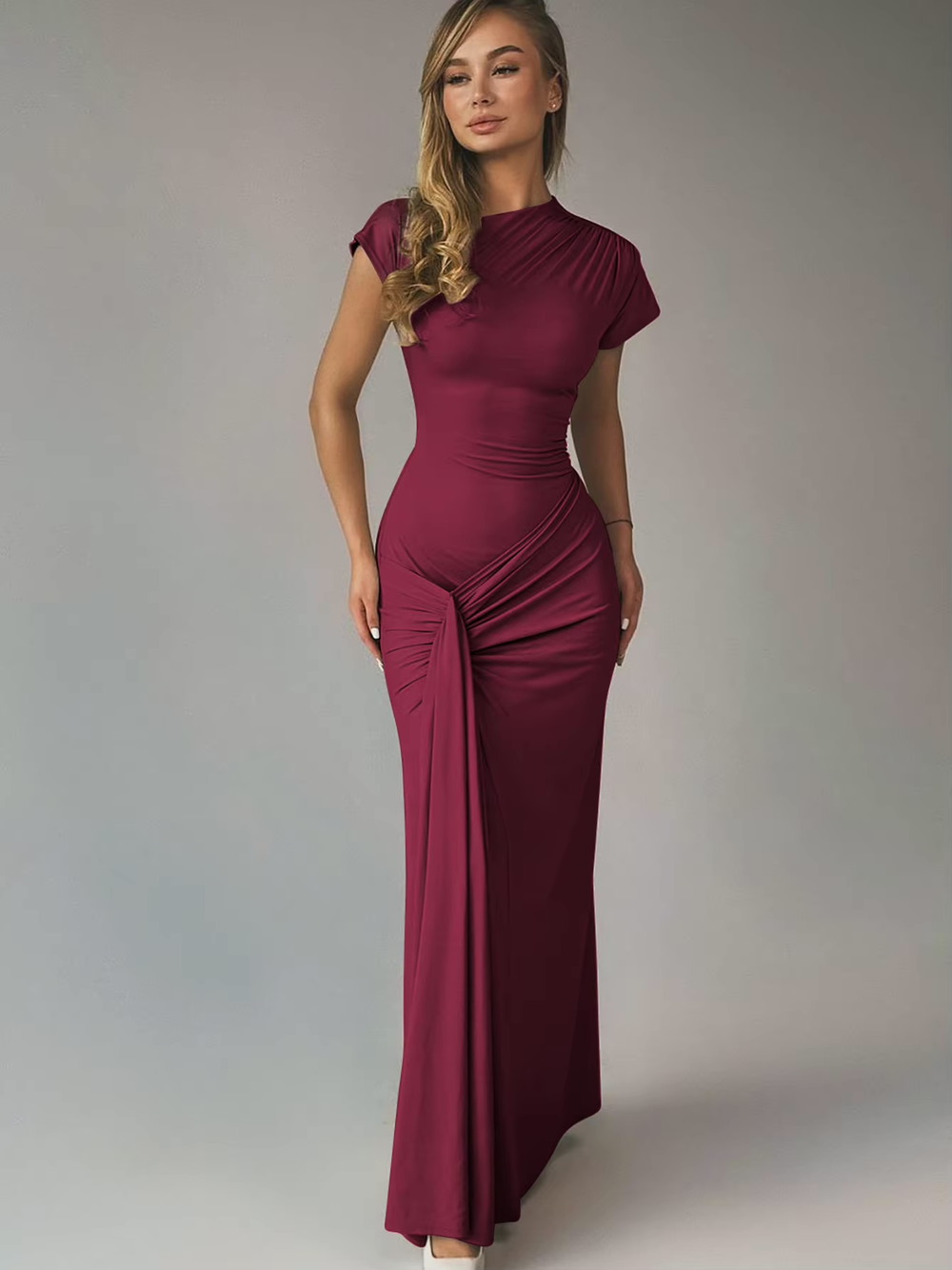 Nicki | Elegante Gedrapeerde Maxi Jurk