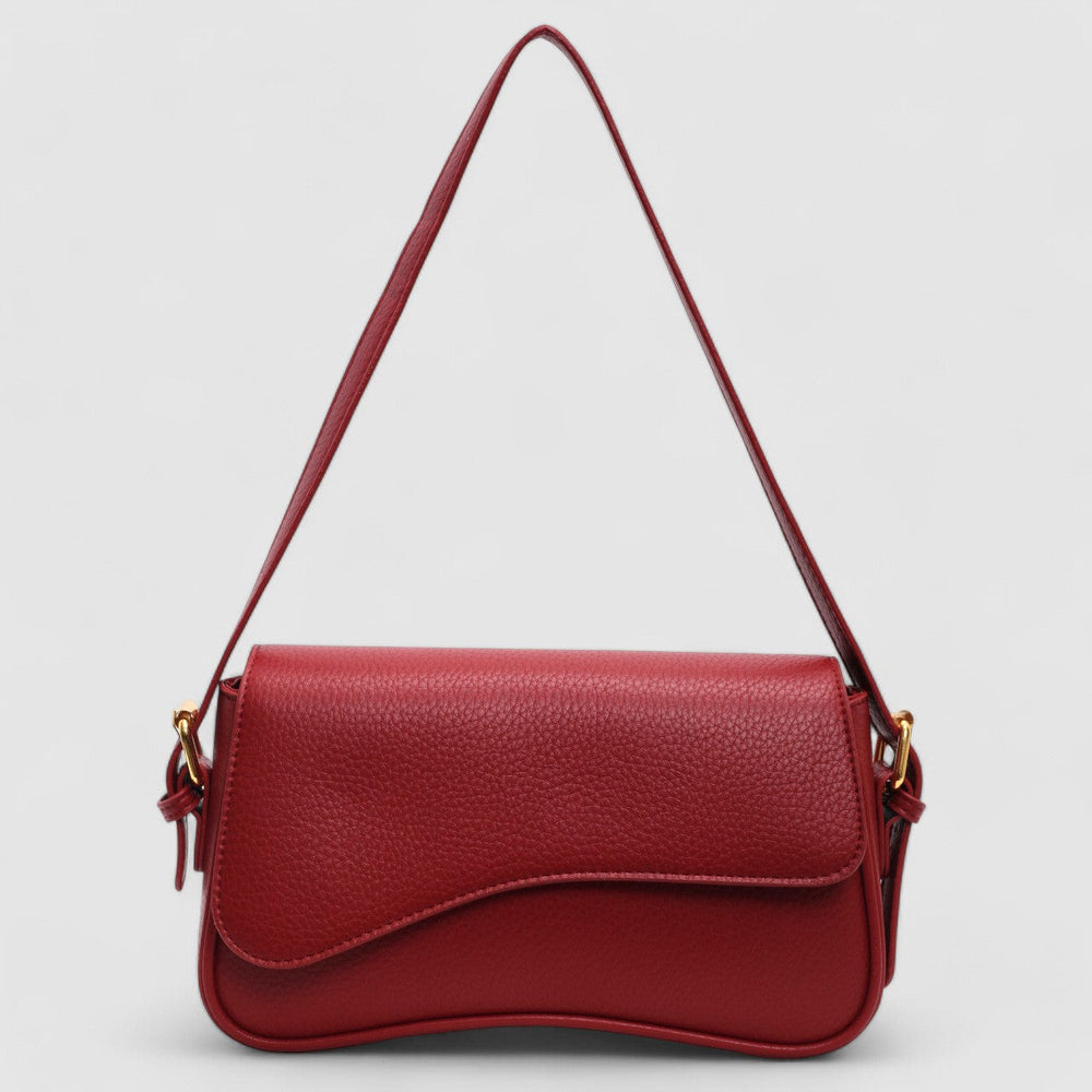 Sac à bandoulière de luxe en cuir vegan premium pour femmes avec fermeture à rabat