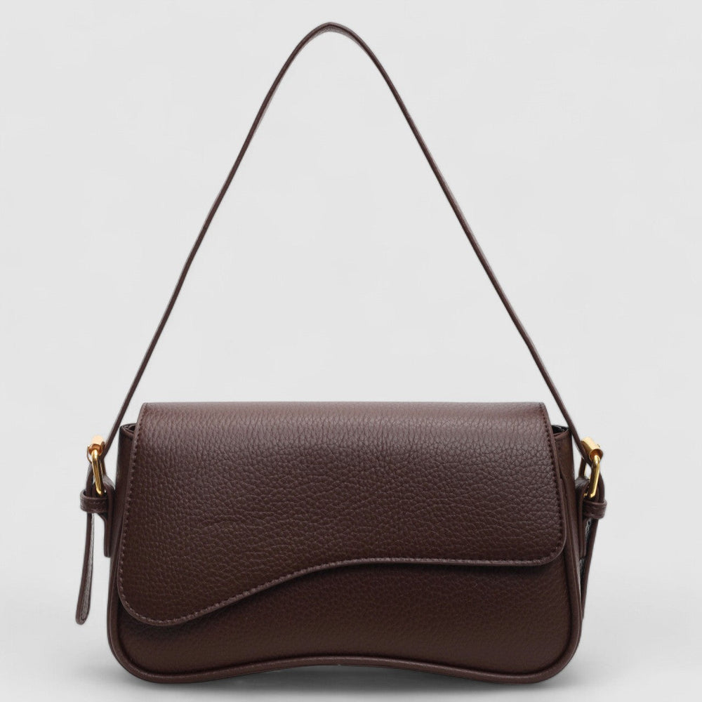 Sac à bandoulière de luxe en cuir vegan premium pour femmes avec fermeture à rabat