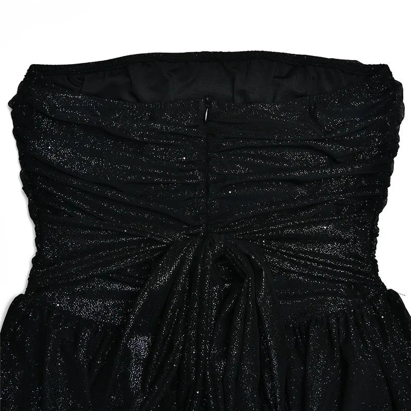 Lien | Strapless Glitter Jurk