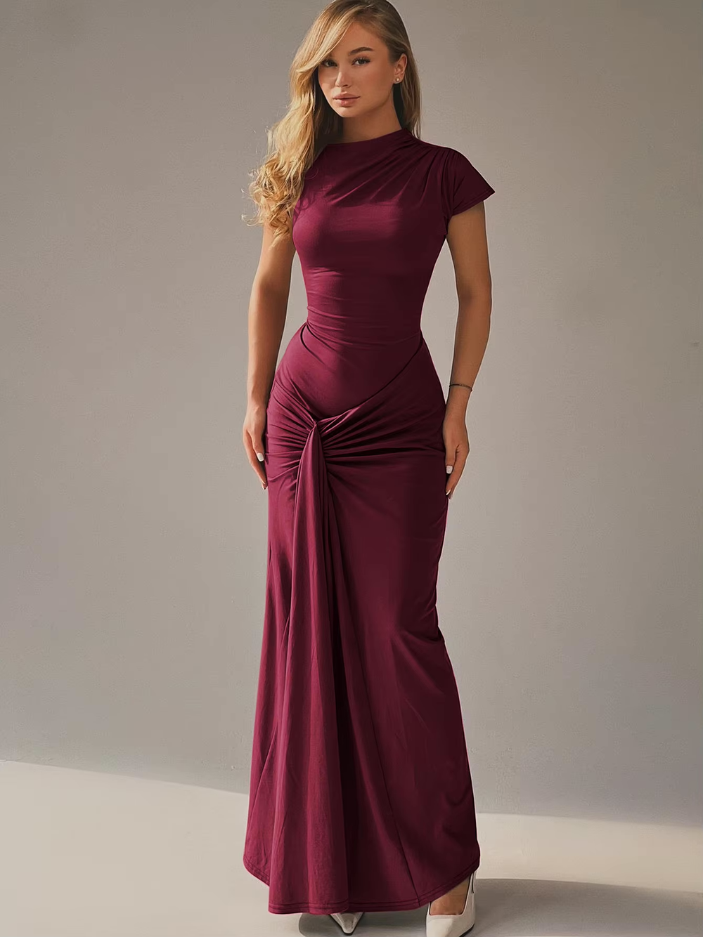 Nicki | Elegante Gedrapeerde Maxi Jurk