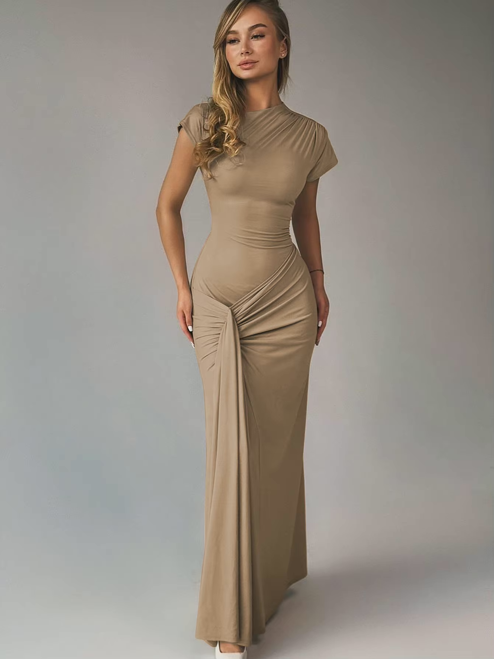 Nicki | Elegante Gedrapeerde Maxi Jurk