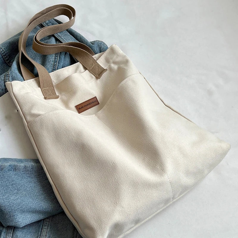 Leola | Sac épaule en toile minimaliste avec poches doubles