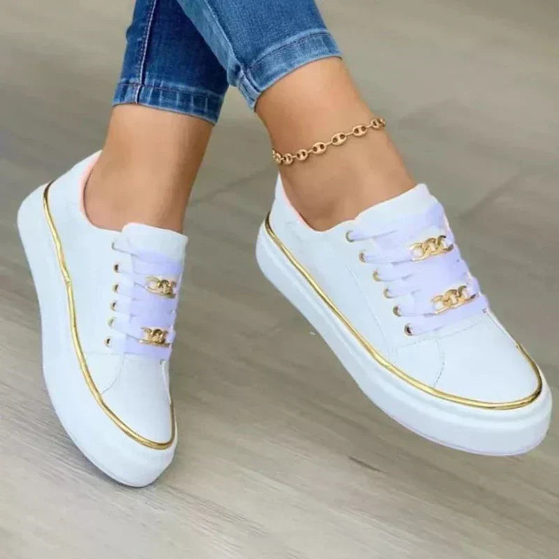 Baskets orthopédiques pour femmes avec lacets et semelle basse