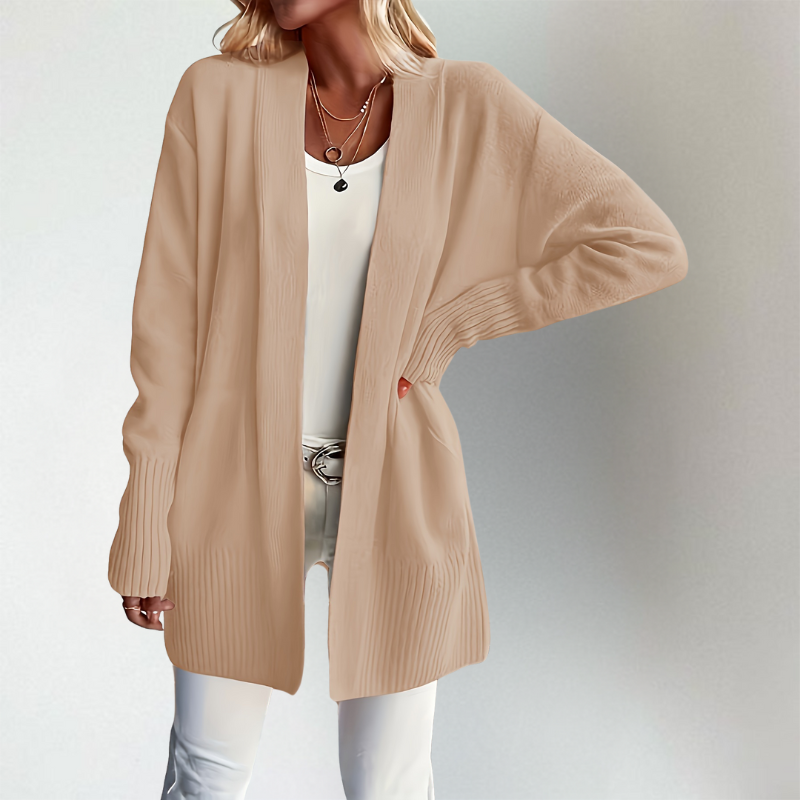 Strickjacke Damen | Rippdetails & Offener Schnitt
