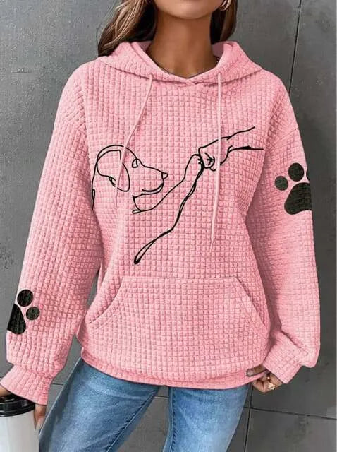 Warme Zachte Dames Hoodie met Hond Print