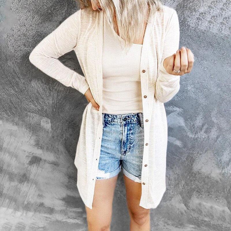 Trendy Comfortabele Dames Cardigan met Knoopsluiting