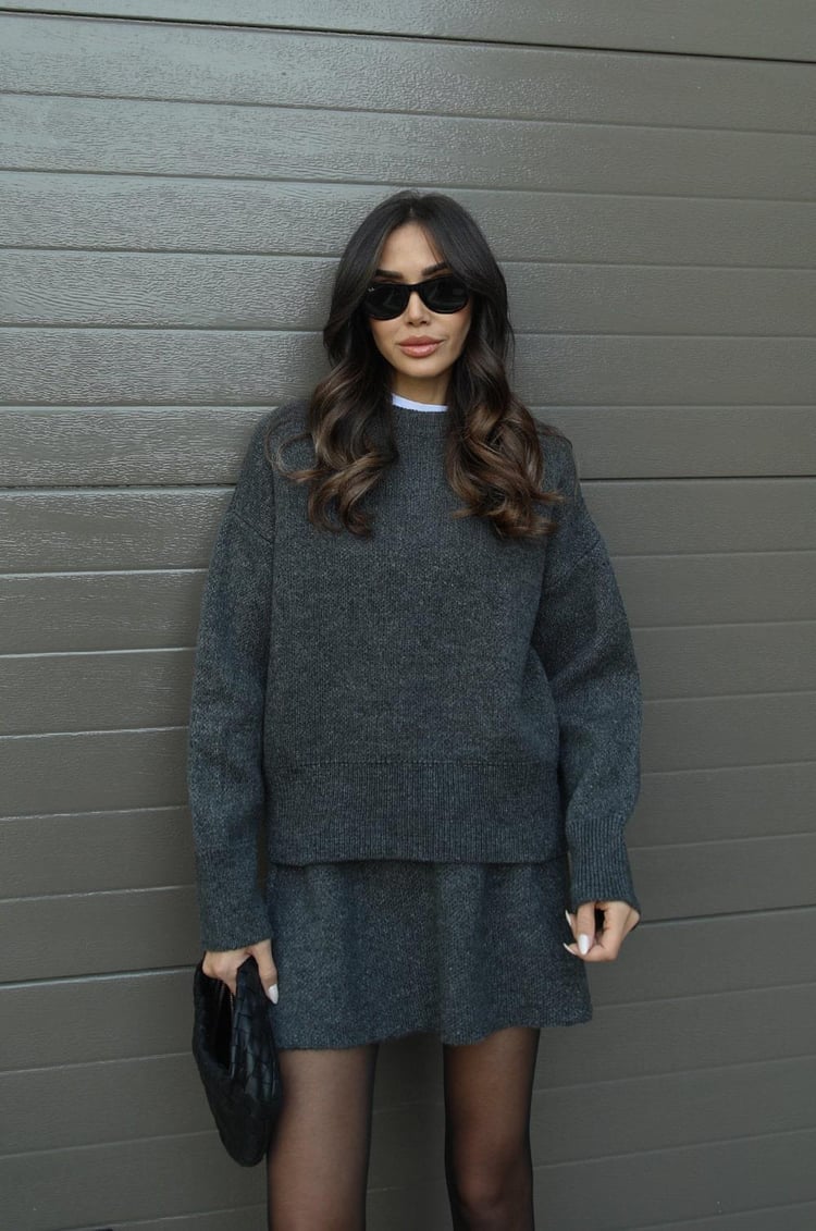 Beau | Cozy Knit 2-Piece Sweater and Skirt Set